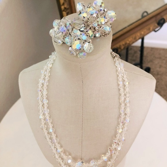 Vintage Deco Rhinestone Aurora Borealis Jewelry Lot - Picture 14 of 14